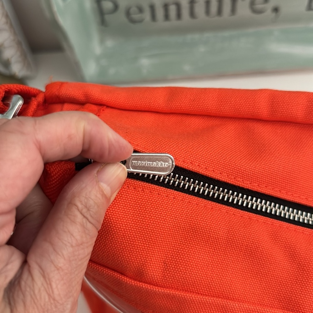 Marimekko Orange Messenger Shoulder Bag - Picture 8 of 11